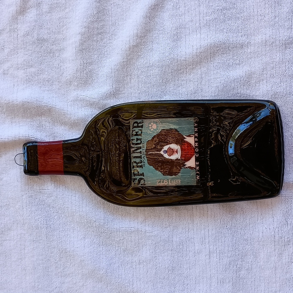 Springer Spaniel Wine Co Flat Wine Bottle Cheese Tray Spoon Rest Wall Decor b530